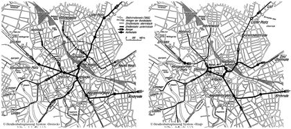 U-Straßenbahnplanungen 1959 mit System „Dreieck” und „Ring”